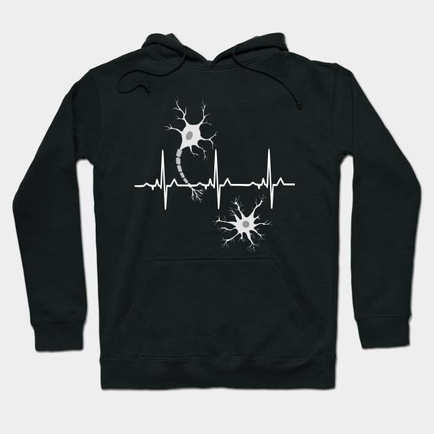 EKG Neuron Neuroscience lover Hoodie by RosArt100